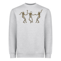 Heather Grey dancing skeletons Heavyweight Sweatshirt - MaliasSmallBusiness