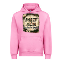 Fuchsia Pink Brave mom from son up to son down Mother's Day Urban Hoodie - FaDigitalArtStudio