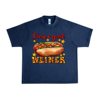 Navy i love a good weiner Urban Heavy Tee - AdoDesignShop