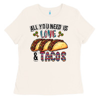 Bone All You Need Is Love And Tacos Ladies Tee - CowhideDigitalArt