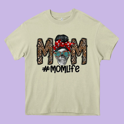 Mom Life Heavy Core Tee Designed By Cowhidedigitalart