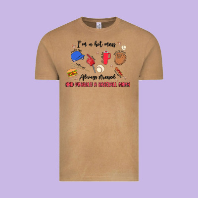 I'm A Hot Mess,always Stressed,and Proudly A Baseb Vintage Tee Designed By Maliassmallbusiness