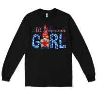 Black all american girl with gnome Long Sleeve Tee - NancyCooperArtShop