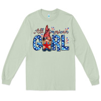 Matcha all american girl with gnome Long Sleeve Tee - NancyCooperArtShop