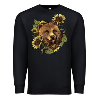 Black Bear head sunflower Premium Sweatshirt - HowdyJamesFarm