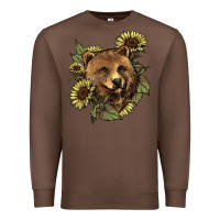 Chestnut Bear head sunflower Premium Sweatshirt - HowdyJamesFarm