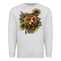 Dove Grey Bear head sunflower Premium Sweatshirt - HowdyJamesFarm