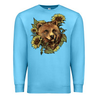 Ocean Blue Bear head sunflower Premium Sweatshirt - HowdyJamesFarm