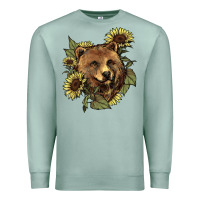 Seafoam Bear head sunflower Premium Sweatshirt - HowdyJamesFarm
