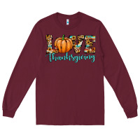 Burgundy love thanksgiving pumpkin Long Sleeve Tee - JahusDesignShop