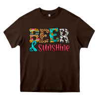 Chocolate Brown beer and sunshine Heavy Core Tee - HRA Design Shop