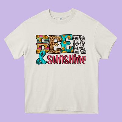 Beer And Sunshine Heavy Core Tee Designed By Hra Design Shop