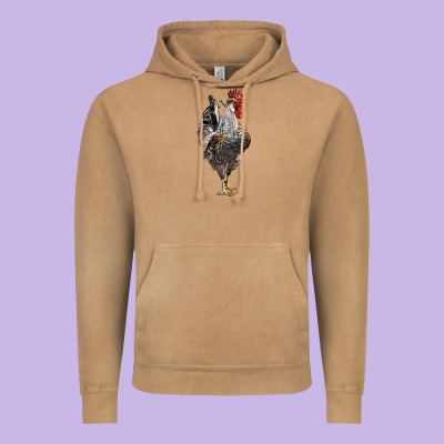 Cream Legbar Rooster Vintage Hoodie Designed By Lillyallendesigns