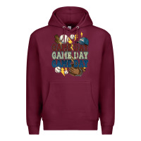 Burgundy Game Day lightning bolt Baseball Premium Hoodie - HowdyJamesFarm