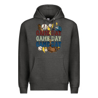 Charcoal Heather Game Day lightning bolt Baseball Premium Hoodie - HowdyJamesFarm