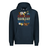 Navy Game Day lightning bolt Baseball Premium Hoodie - HowdyJamesFarm
