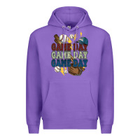 Purple Game Day lightning bolt Baseball Premium Hoodie - HowdyJamesFarm