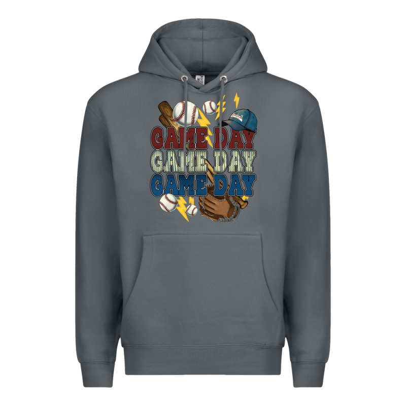 Game Day Lightning Bolt Baseball Premium Hoodie by HowdyJamesFarm | Teevron