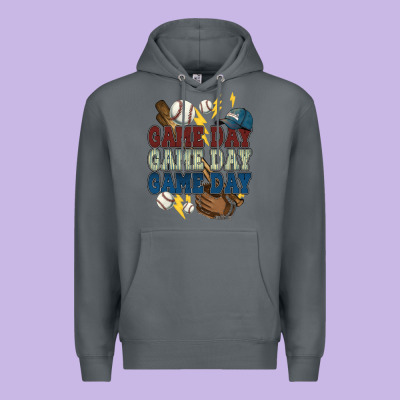 Game Day Lightning Bolt Baseball Premium Hoodie Designed By Howdyjamesfarm