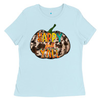 Baby Blue happy fall yall Ladies Tee - RacoonDesign