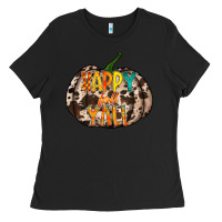 Black happy fall yall Ladies Tee - RacoonDesign