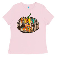 Bubblegum Pink happy fall yall Ladies Tee - RacoonDesign