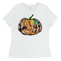 White happy fall yall Ladies Tee - RacoonDesign