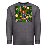 Charcoal Heather wizard girl with magic Premium Sweatshirt - TumblerDesignByShophia