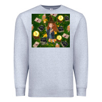 Heather Grey wizard girl with magic Premium Sweatshirt - TumblerDesignByShophia