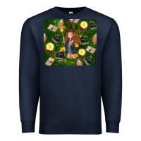 Navy wizard girl with magic Premium Sweatshirt - TumblerDesignByShophia