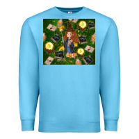 Ocean Blue wizard girl with magic Premium Sweatshirt - TumblerDesignByShophia