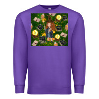 Purple wizard girl with magic Premium Sweatshirt - TumblerDesignByShophia