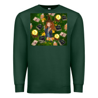 Sports Green wizard girl with magic Premium Sweatshirt - TumblerDesignByShophia