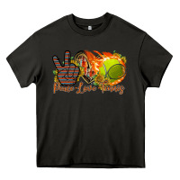 Asphalt peace love tennis Heavy Core Tee - RacoonDesign