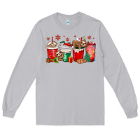Moon Dust christmas sloth coffee cups Long Sleeve Tee - MaliasSmallBusiness