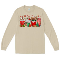 Mushroom christmas sloth coffee cups Long Sleeve Tee - MaliasSmallBusiness