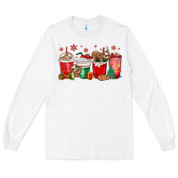 White christmas sloth coffee cups Long Sleeve Tee - MaliasSmallBusiness