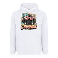 White Egg crusher Easter truck Easter Day Heavyweight Hoodie - HowdyJamesFarm