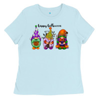 Baby Blue happy halloween gnomes black Ladies Tee - RacoonDesign