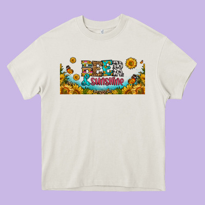 Beer And Sunshine 16oz Libbey Cup Heavy Core Tee Designed By Hra Design Shop