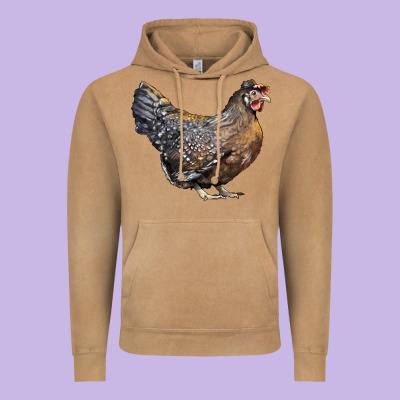 Cream Legbar Chicken Vintage Hoodie Designed By Lillyallendesigns