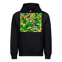 Black St. Patrick's Day Urban Hoodie - FaDigitalArtStudio