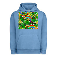 Pigment Pebble Blue St. Patrick's Day Urban Hoodie - FaDigitalArtStudio