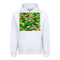 White St. Patrick's Day Urban Hoodie - FaDigitalArtStudio