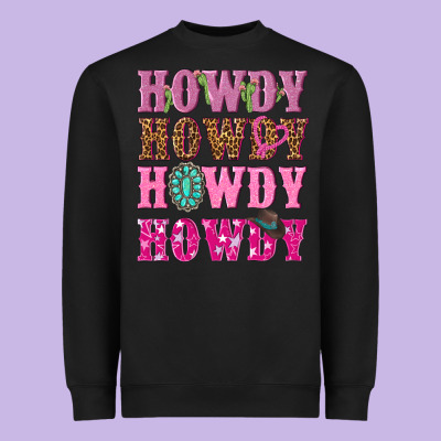 Pink Howdy Howdy Howdy Heavyweight Sweatshirt Designed By Nancycooperartshop