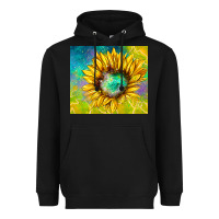 Black sparkling sunflower Heavyweight Hoodie - TumblerDesignByShophia