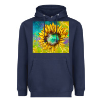 Navy sparkling sunflower Heavyweight Hoodie - TumblerDesignByShophia