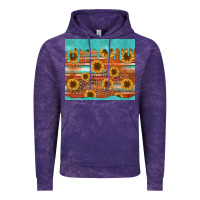 Turquoise Leopard Distressed Serape Background Tumbler Vintage Hoodie | Teevron