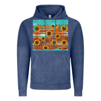 Vintage Denim turquoise leopard distressed serape background tumbler Vintage Hoodie - Jasminsmagicworld