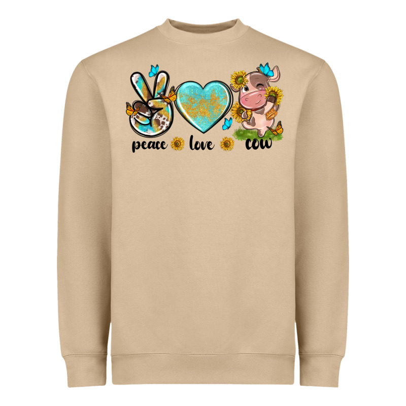 Peace Love Cute Cow Heavyweight Sweatshirt by NancyCooperArtShop | Teevron